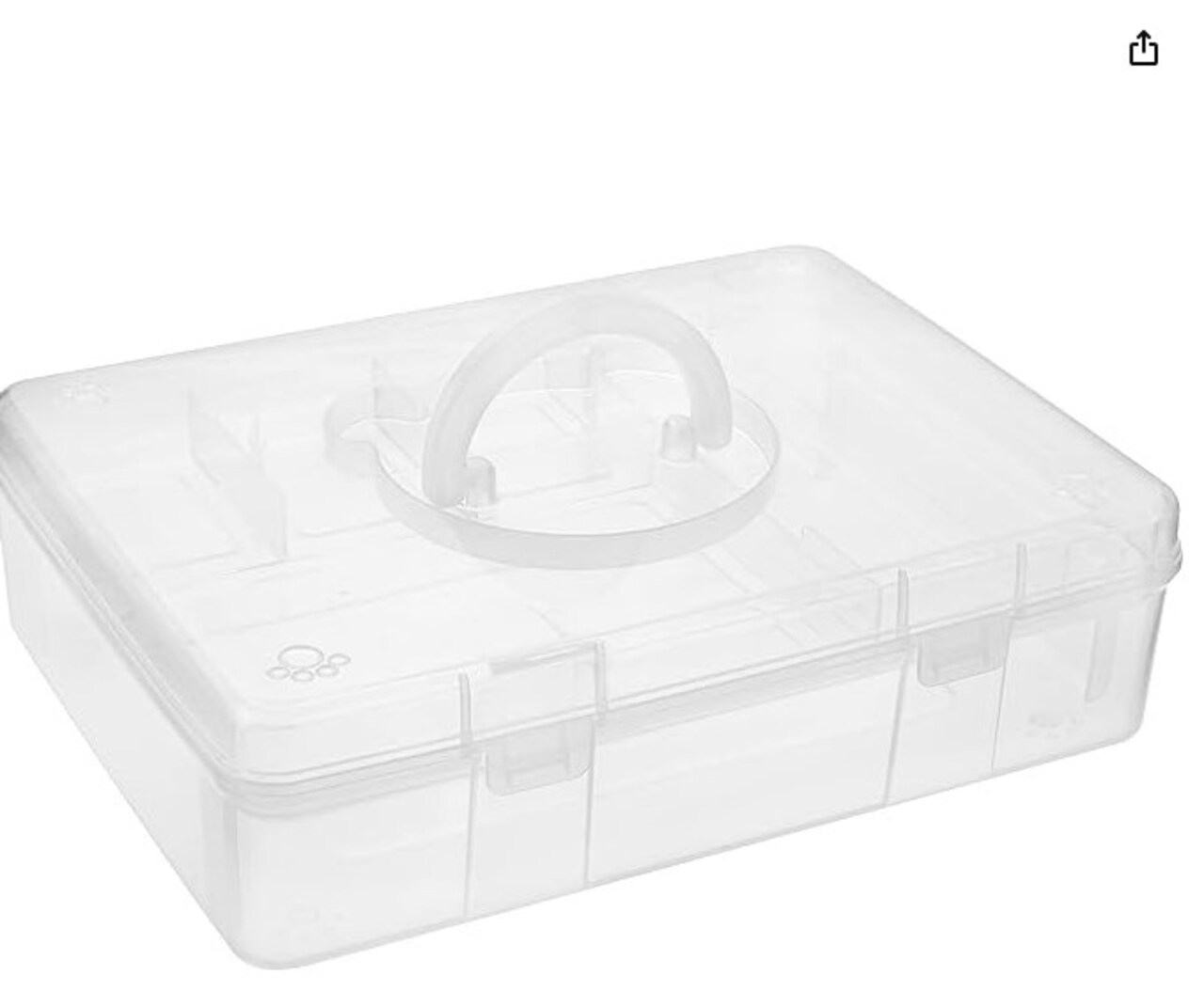Portable Clear Plastic Art Craft Supply Organizer Stackable Home Office Supplies Storage Container for Pens Notes A4 Papers etc (Clear) 2-Tier Cute Bear Storage Box with Removable Divided Tray